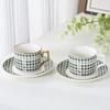 Taza y Platillo de Café Pequeño Fragante con Flor Ins Cerámica de Alto Valor Juego de Tazas Chapadas en Oro Souvenir Taza de Alto Valor para el Té de la Tarde