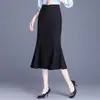 Bright Star Moderna Falda de Cola de Pez para Mujer 2026 Primavera y Otoño Nueva Adelgazante para el Trabajo Falda Midi de Cola de Pez de Cintura Alta