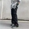 Pantalones plisados estilo Vibe para hombre, marca de moda, pantalones deportivos casuales holgados funcionales de secado rápido, estilo High Street americano
