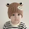 Gorro de Punto para Otoño e Invierno Gorro de Bebé Niño Pequeño Súper Lindo con Pompón Unisex para Niños Cálido de Invierno Lindo de Dibujos Animados