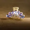 Popular Exquisito Clip de Tiburón Mariposa de Cristal Dorado Tamaño Mediano Clip para el Cabello Medio Recogido en la Parte Posterior de la Cabeza, Pinza para el Cabello, Pinza Lateral para el Flequillo