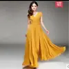Ebay Aliexpress Verano Caliente Nuevo Cuello en V Manga Corta Estilo Bohemio Vestido de Cintura Falda Larga