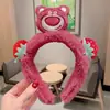 Diadema de Cabeza de Oso Fresa Linda Nueva Celebridad de Internet Pinza de Pelo de Chica Conejo Recogido de Cabello Diadema para Bebés Niños Accesorios para el Cabello para Mujeres