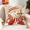Capa de Almofada 3D de Natal Papai Noel Rena Boneco de Neve Homem de Gengibre Almofada de Sofá Capa de Almofada para Decoração de Feriado