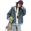 Abrigo para Niñas Primavera y Otoño 2026 Nueva Moda Chaqueta Rayada con Capucha para Niñas Chaqueta de Béisbol Infantil