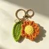 Accesorios Colgantes Tejidos a Mano con Diseño de Flor de Margarita y Hoja Transfronterizos Llavero DIY Adorno Colgante Creativo Decoración de Bolsa