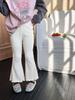 Pantalones acampanados de encaje retro para niñas Emo Beibei, estilo occidental, ajustados y largos con laterales de hongo.