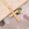 Collar de cruz de circonita multicolor para joyería transfronteriza europea y americana, colgante de temperamento de moda, cadena para la clavícula INS N995