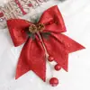 Lazo nuevo, lazo dorado con purpurina navideña, decoración colgante para árbol de Navidad, disponible en varios colores, transfronterizo