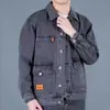 Jaqueta Jeans Masculina para Comércio Exterior Transfronteiriço Primavera e Outono, Marca Tendência Estilo Japonês, Roupa de Trabalho de Alta Qualidade com Múltiplos Bolsos, Caimento Solto, Jaqueta Masculina Plus Size