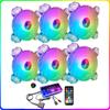 Ventilador RGB Coolmoon Crystal Diamond para Computadora de 12 cm, Círculo de Luz de Diamante Symphony ARGB, Ventilador ARGB para Gabinete de 6 Pines