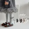 Meias Infantis 2026 Outono Novo Estilo Laço em 8 Meias-Calças para Meninas Uso Duplo Abertura no Gancho Meias Camada Base para Bebê