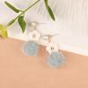 Novos brincos japoneses e coreanos de inverno S925 em prata esterlina com agulhas azuis e brancas de pelo para meninas, brincos delicados de outono e inverno 701