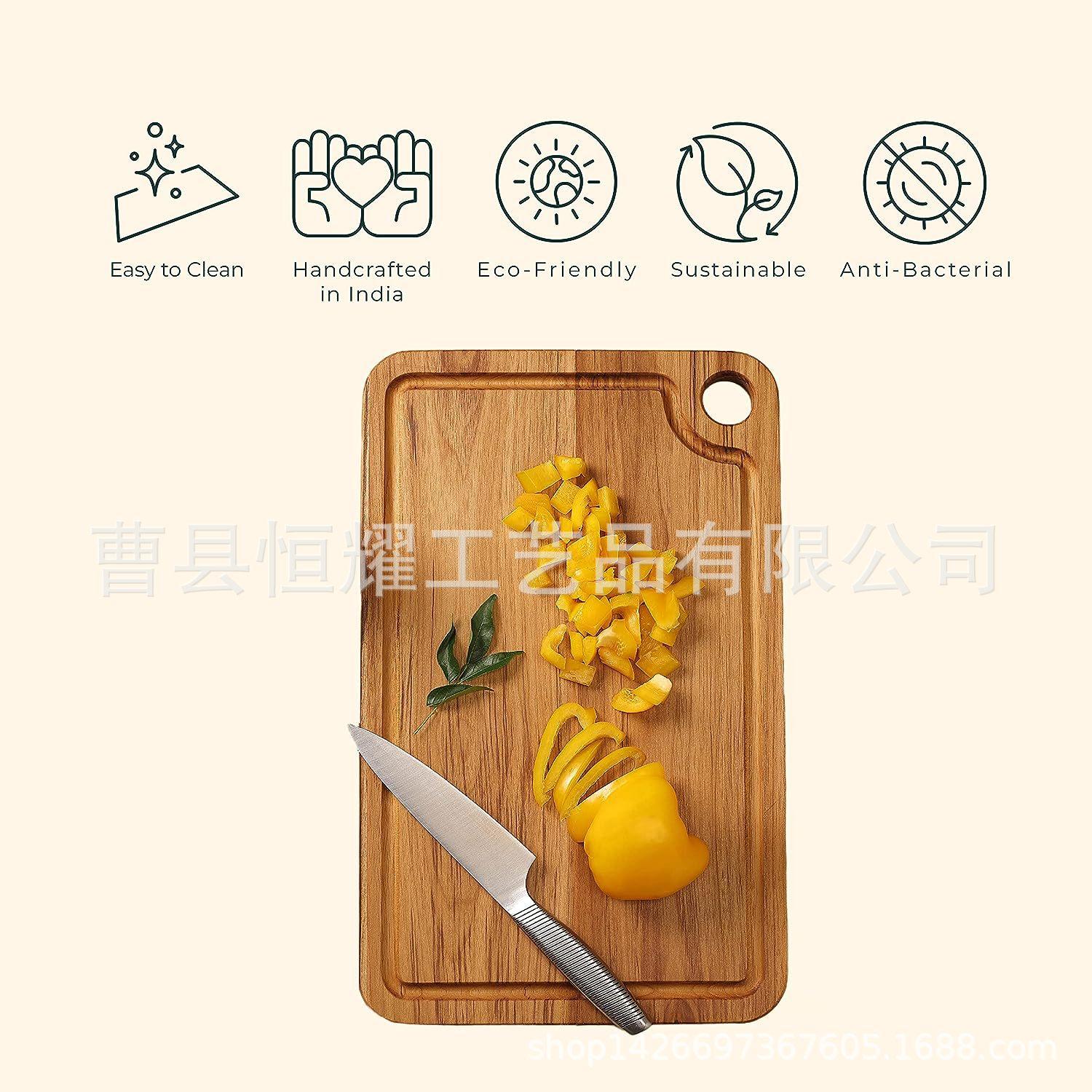 双面柚木切菜板 厨房蔬菜切菜板家用实木案板可定 制BSCI