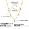 Design minimalista estilo francês com cravação de zircônia, série de pingentes múltiplos, aço inoxidável banhado a ouro 18k, pulseira e colar de joias femininas