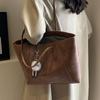 Bolso de Mujer de Gran Capacidad 2024 Nuevo Otoño e Invierno Alto Sentido Marrón Estudiante Universitario Clase Bolso de Hombro Bolso Tote para Viajes