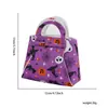 Bolsa de Doces de Tecido Não Tecido Estéreo de Halloween Decoração de Festa de Halloween para Crianças Adereços Bolsa de Mão com Estampa de Aranha e Abóbora