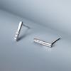 Pendientes de botón de plata s925 con diamante Nalan Estilo Coreano Pequeños Mini Geométricos Básicos Largos G8054
