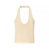 Comércio Exterior Roupas Femininas Verão 2025 Estilo Europeu e Americano Costas Nuas Cor Lisa Gola Halter Camisola Tubinho Feminino C92705