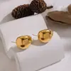 Pendientes Personalizados, Simples, Exquisitos, con Forma de Arco Geométrico, Superficie Brillante, Acero Inoxidable, Joyería Versátil para el Día a Día, Venta al por Mayor para Mujeres, Transfronterizo