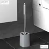 Sin ángulo muerto, con base, juego de cepillos de baño de mango largo, cepillo para inodoro de plástico para uso doméstico, para limpiar inodoros