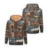 Chaqueta acolchada de algodón para mujer con estampado 3D de estilo étnico occidental transfronterizo europeo y americano 2024