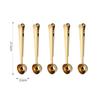 Clip sellador de cuchara de café de acero inoxidable transfronterizo, juego de clip para bolsa de snacks con clip medidor, clip de pinza de nariz puntiaguda en forma de T