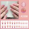 Uñas de Alta Gama Nude Puro Deseo Corazón de Niña Rojo Violeta Lujo Accesible Alta Gama Brillantes Florales Portables 24 Piezas