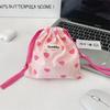 Bolsa cosmética com cordão, bolsa de tecido pequena fofa para carregar na mão, bolsa organizadora de veludo cotelê, bolsa para presente, bolsa para guardar miudezas