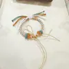 Cuerda de Mano Semi-Terminada Tejida a Mano Joyería para Cuerda de Mano Se Puede Ensartar Joyería de Mano DIY Cuerda de Mano de Cera de Abeja Dzi Pulsera Venta al por Mayor