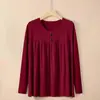 Tops de Primavera Tamanho Plus M-5Xl para Mães Gordinhas, Camisetas de Manga Comprida Femininas Tamanho Plus, Camisetas Básicas de Gola Redonda para Meia-Idade e Idosas para Primavera e Outono