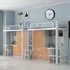 Litera estudiantil con escritorio, cama moderna para dormitorio, cama de estructura de hierro para personal, cama para dormitorio de estudiante universitario, cama para apartamento de dormitorio
