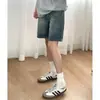 Shorts Jeans Azuis Vintage de Cintura Alta para Mulheres, Verão Plus Size, Valoriza o Corpo em Formato de Pera, Shorts Soltos de Perna Larga de Comprimento Médio