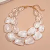 Collar de Perlas con Cuentas de Vidrio Acrílico Transfronterizo Europeo y Americano, Cadena Versátil para Suéter, Collar de Lujo Ligero de Alta Gama para Mujer