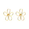 Brincos Grandes de Flor Oca Exagerados e Únicos para Mulheres, Design Versátil de Luxo Leve de Alta Qualidade, Acessórios de Orelha Simples para o Dia a Dia