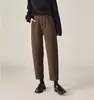 Pantalones de guadaña para mujer de calidad original, nuevo estilo invierno 2023, pantalones harén holgados y de moda, pantalones casuales adelgazantes y cálidos