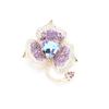 Broche de flores gradiente de quatro cores de alta qualidade com pedras temperamento multicolorido amor cristal artificial corsage pin para homens e mulheres