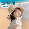 Sombreros para Niños, Sombreros de Paja para Primavera y Verano, Sombreros de Princesa con Encaje Estilo Coreano, Sombreros Transpirables para Bebé con Ala Ancha para Exteriores, Sombreros de Protección Solar, Sombreros de Moda