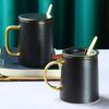 Taza de Cerámica Esmerilada de Alto Valor de Color para Hombre y Mujer Taza de Café Negro Taza para Té con Leche Vaso para Agua Hogar Estilo Japonés con Tapa