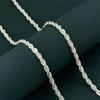 Collar de plata 925 bañado en rodio, cadena de cuerda trenzada de 3 mm, AliExpress Europa y Estados Unidos, Temu, artículo más vendido, 40-75CM