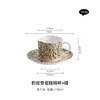 Osso China leopard-print copo beber pires terno copo de café da manhã doméstico com tampa e colher copo de café caneca feminina de alto valor