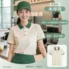 Roupa de Trabalho para Garçom de Restaurante Verão Manga Curta Novo Estilo Chinês Restaurante Catering Hotel Casa de Chá Hotel Feminino
