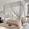 Mosquitera de encaje jacquard de alta calidad de tres puertas hasta el suelo cortina de cama mosquitera hogar casa de familia encriptada cortina de cama 1.8 cama doble