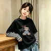 Camiseta Feminina, Estilo Novo Primavera/Outono 2026, Blusa da Moda, Camiseta Básica de Algodão Puro para Bebê Menina, Manga Longa de Outono, Falsa Peça Dupla