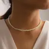 Colar de Pérolas Criativo Simples Feminino Design de Nicho Corrente de Clavícula de Três Camadas Colar Vintage Colar Barroco Sobreposto