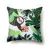 Funda de Almohada Geometría Animal de un Solo Lado Funda de Almohada de Oficina Funda de Almohada Lumbar Poliéster Funda de Almohada Simple para Sofá