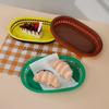 Cesta Oval para Batatas Fritas de Plástico, Cesta Oval para Fast Food, Prato de Petiscos para Sala de Estar KTV, Cesta para Frango Frito, Cesta para Pão de Cor Personalizável, Transfronteiriço