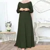 En Stock Nuevo Transfronterizo Color Sólido Holgado Suéter Casual Elegante Manga Larga Vestido Largo Venta al por Mayor de Fábrica