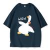 Marca de moda Colaboração Azul Klein manga curta solta estilo coreano T-shirt de algodão para casal masculina e feminina casual top versátil