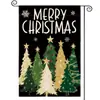 Nueva bandera decorativa de Navidad para gato de invierno transfronteriza, pino, escena de nieve, tela colgante para bandera de jardín, venta al por mayor personalizada